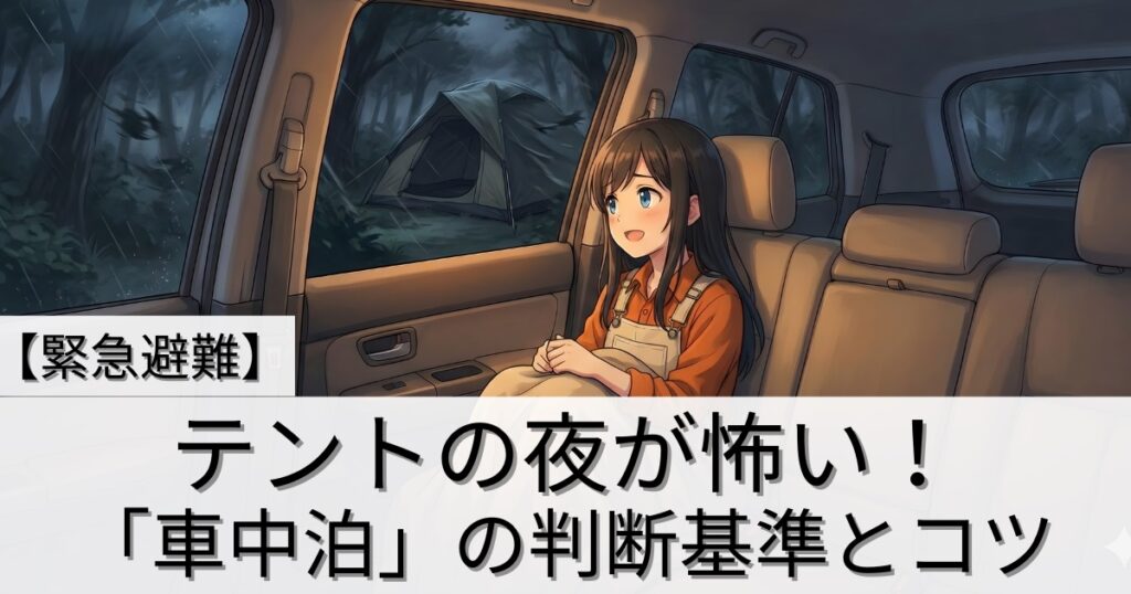 【緊急避難】テントの夜がどうしても怖い！「車中泊」に切り替える判断基準とコツ